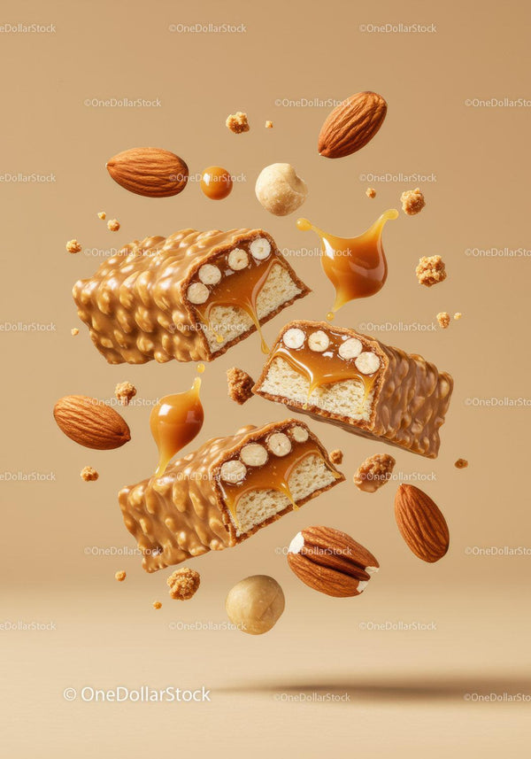 Caramel Nut Chocolate Bar with Almonds and Hazelnuts