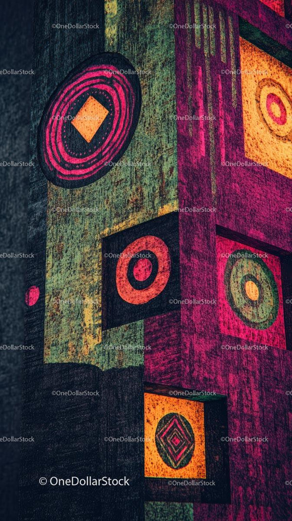 Abstract Geometric Art with Colorful Shapes for Modern Wall Decor