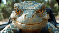 Close-Up of Colorful Chameleon Faces with Vibrant Textured Skin