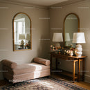 Cozy corner with lounge chair and wooden console table