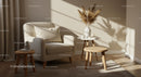 Cozy reading nook with armchair and natural decor