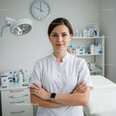 Professional Female Doctor in Medical Clinic with Confident Smile