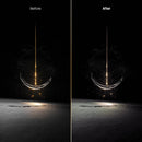 Before and after Dark Space Grain Lightroom preset edit
