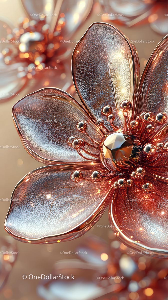 Elegant Rose Gold Metal Flower Jewelry Brooch Decoration