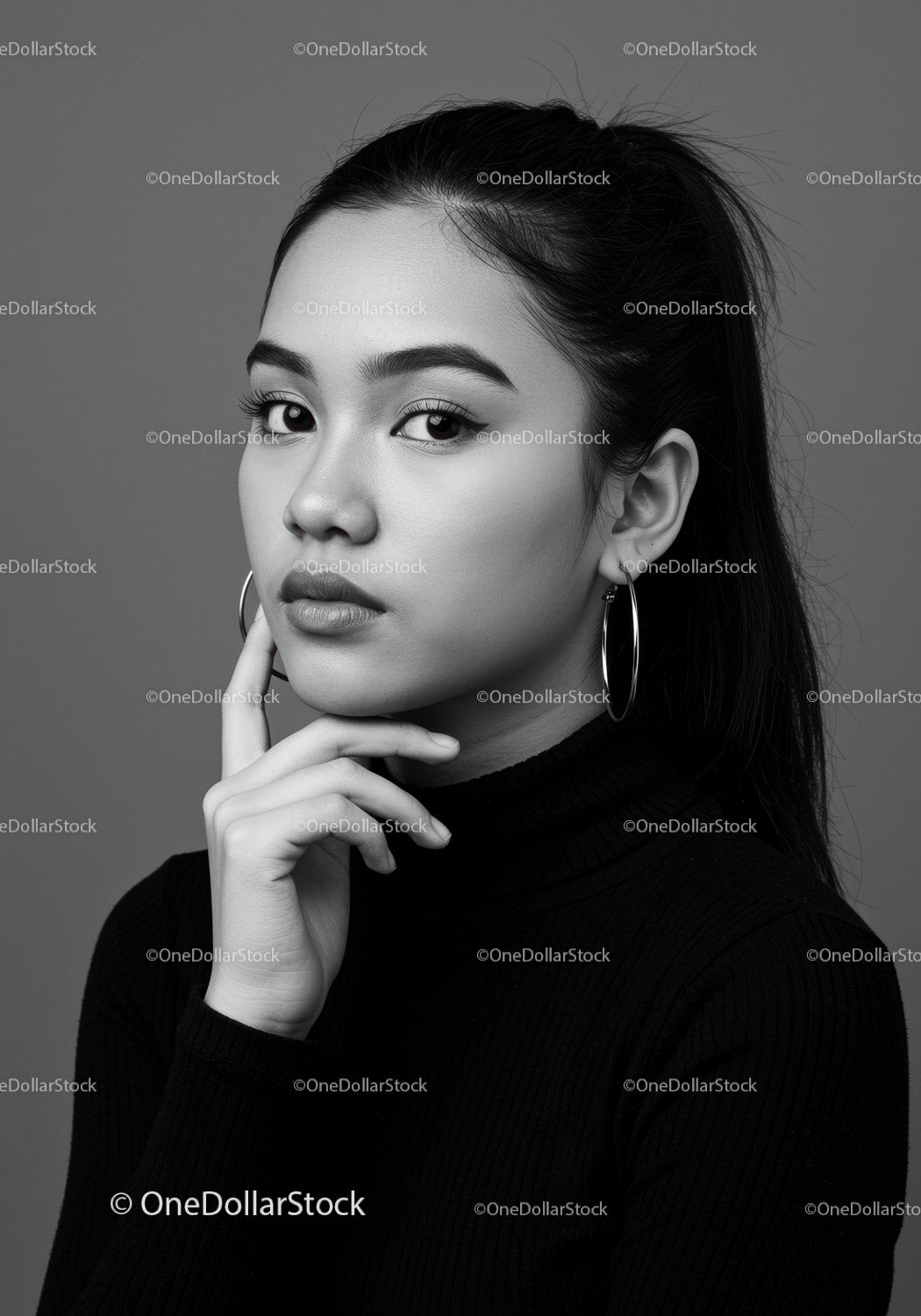 Elegant Young Woman Portrait with Confident Expression for Fashion and Beauty
