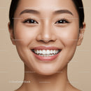 Close up portrait of smiling young woman with clear skin