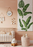 Tropical Leaves Wall Art and Nursery Decor in Soft Pastel Colors