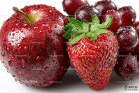Close-Up of Ripe Juicy Strawberries with Water Droplets