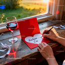 Writing a Romantic Valentine Note Near Window Light