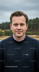 Handsome Man in Casual Sweater Outdoor Portrait