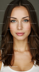 Elegant young woman with flawless skin and natural beauty