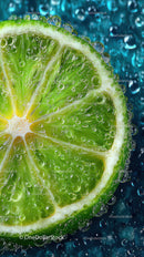 Vibrant Lime Slice in Sparkling Water with Bubbles