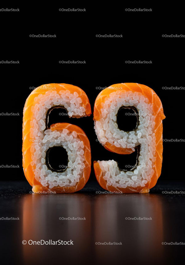 Kreatywne rolki sushi w kształcie cyfr 6 i 9