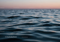 Serene Ocean Scene with Sunset and Gentle Waves