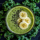 Fresh Green Kiwi Banana Smoothie in Glass Cup for Healthy Breakfast