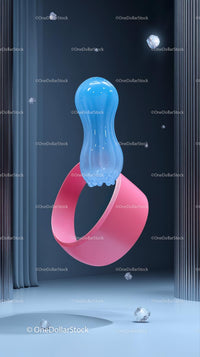 Abstract Floating Object with Pink Ribbon in Modern Digital Art