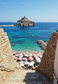 Scenic Coastal View of Mont Saint-Michel with Blue Waters and Boats