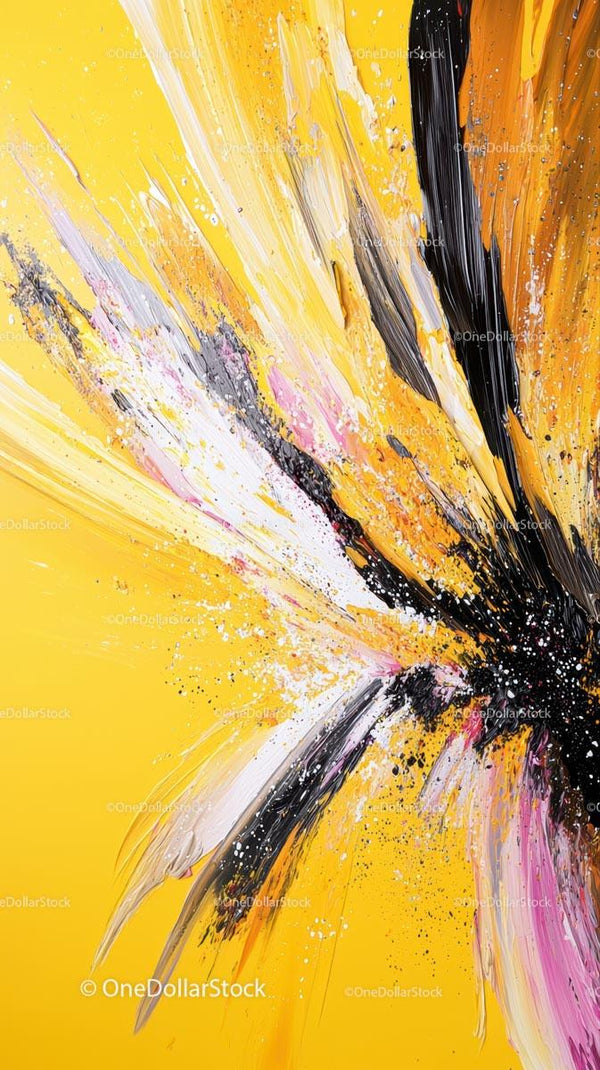 Vivid Abstract Expression with Colorful Brush Strokes