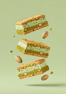 Floating Pistachio Cream Sandwich Cookies with Nuts