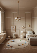 Cozy Kid’s Bedroom with Soft Lighting and Playful Decor