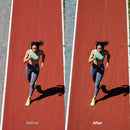 Before and after Running Lightroom preset edit