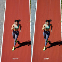 Before and after Running Lightroom preset edit