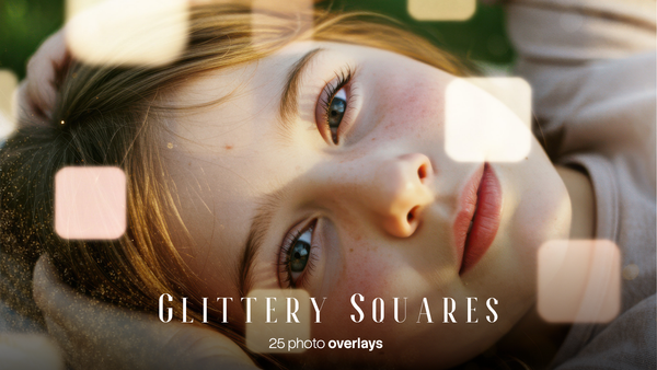 Glittery Squares Overlays (25 JPG files)