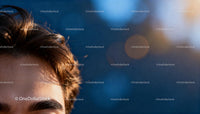 Close up of well-groomed hair and textured skin