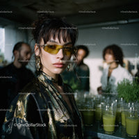 Stylish Woman with Yellow Sunglasses in Urban setting