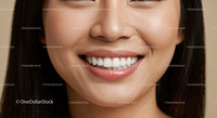 Close up of smiling woman with healthy teeth