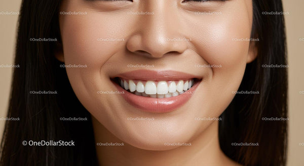 Close up of smiling woman with healthy teeth