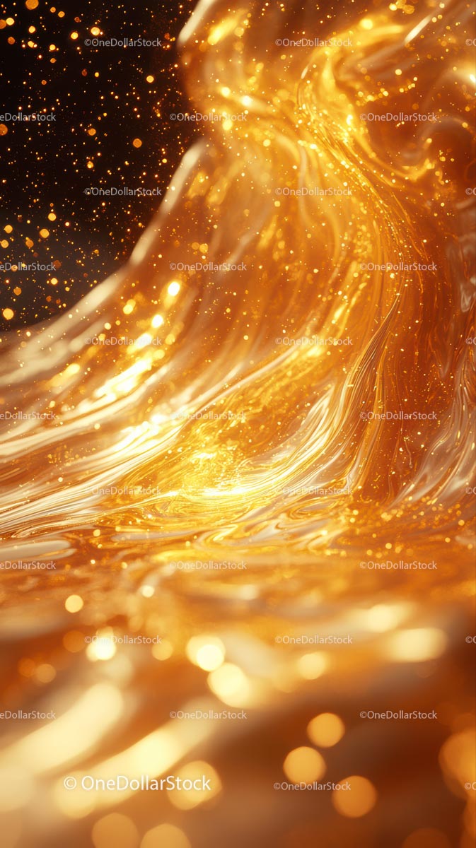 Shimmering Gold Light Swirls with Dynamic Energy Patterns