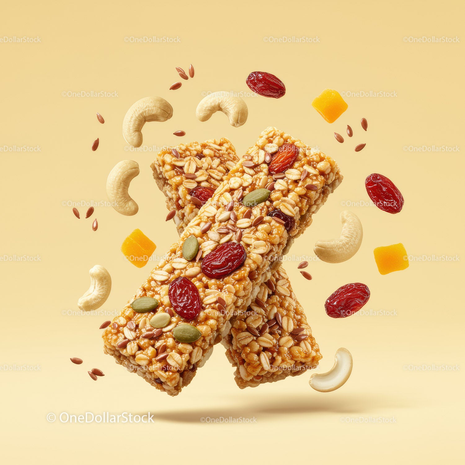 Zdrowe batony granola z orzechami i suszonymi owocami