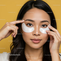 Young Woman with Eye Patches Engaged in Skincare Routine For Natural Beauty