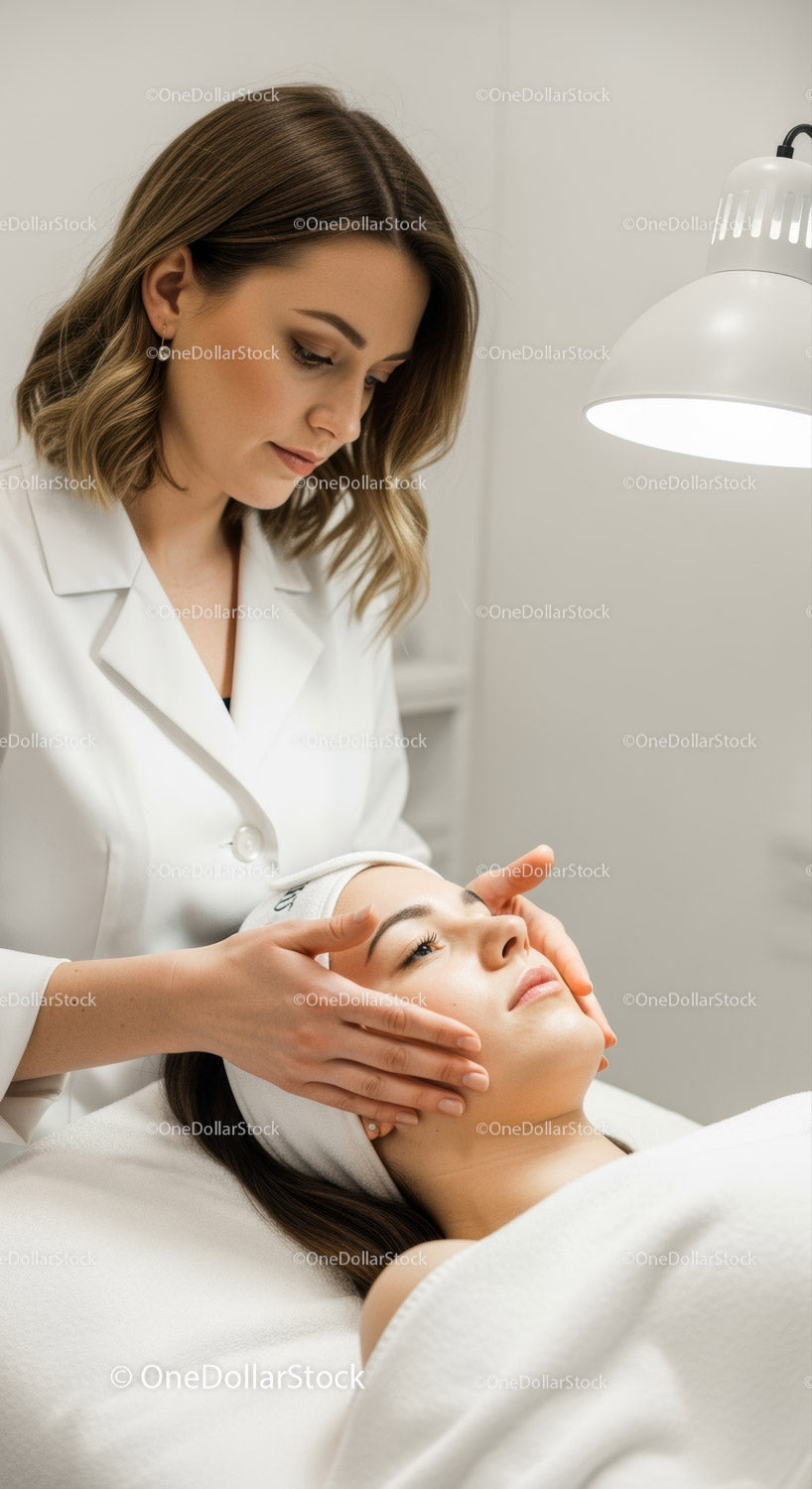 Profesjonalny zabieg na twarz wykonany przez specjalistę ds. pielęgnacji skóry w środowisku spa
