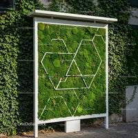Modern Urban Green Moss Living Wall with Geometric Design