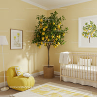 Bright Nursery with Lemon Tree and Fresh Interior Design