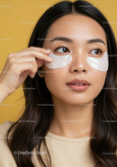 Young Woman Applying Eye Patches for Skin Care Facial