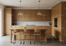 Contemporary Wooden Kitchen with Minimalist Design and Pendant Lights