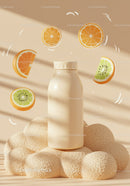 Minimalist Bottle with Citrus and Kiwi Floating Slices