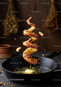Cinnamon Apple Slices Tossed in Butter and Granola