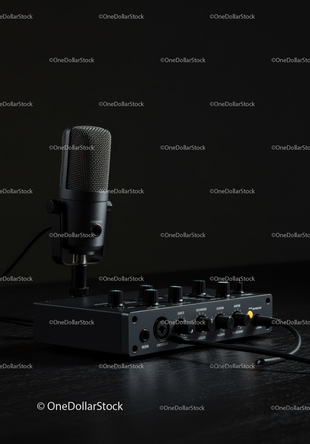 Professional Studio Microphone with Audio Interface for Recording