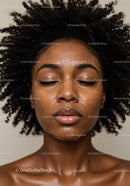 Natural Beauty Woman with Curly Hair in Skin Care Routine