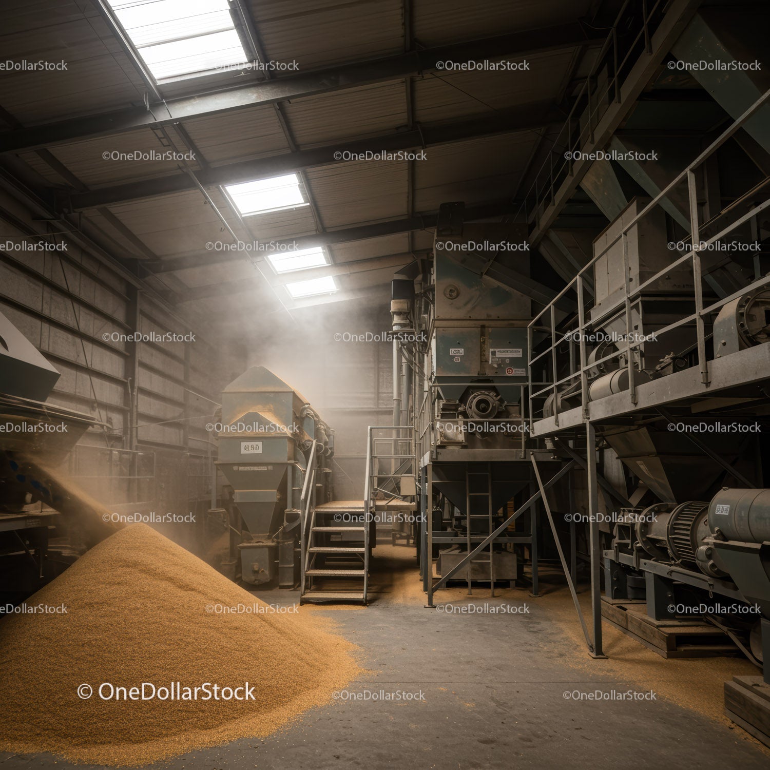 Industrial Grain Milling Equipment in Warehouse