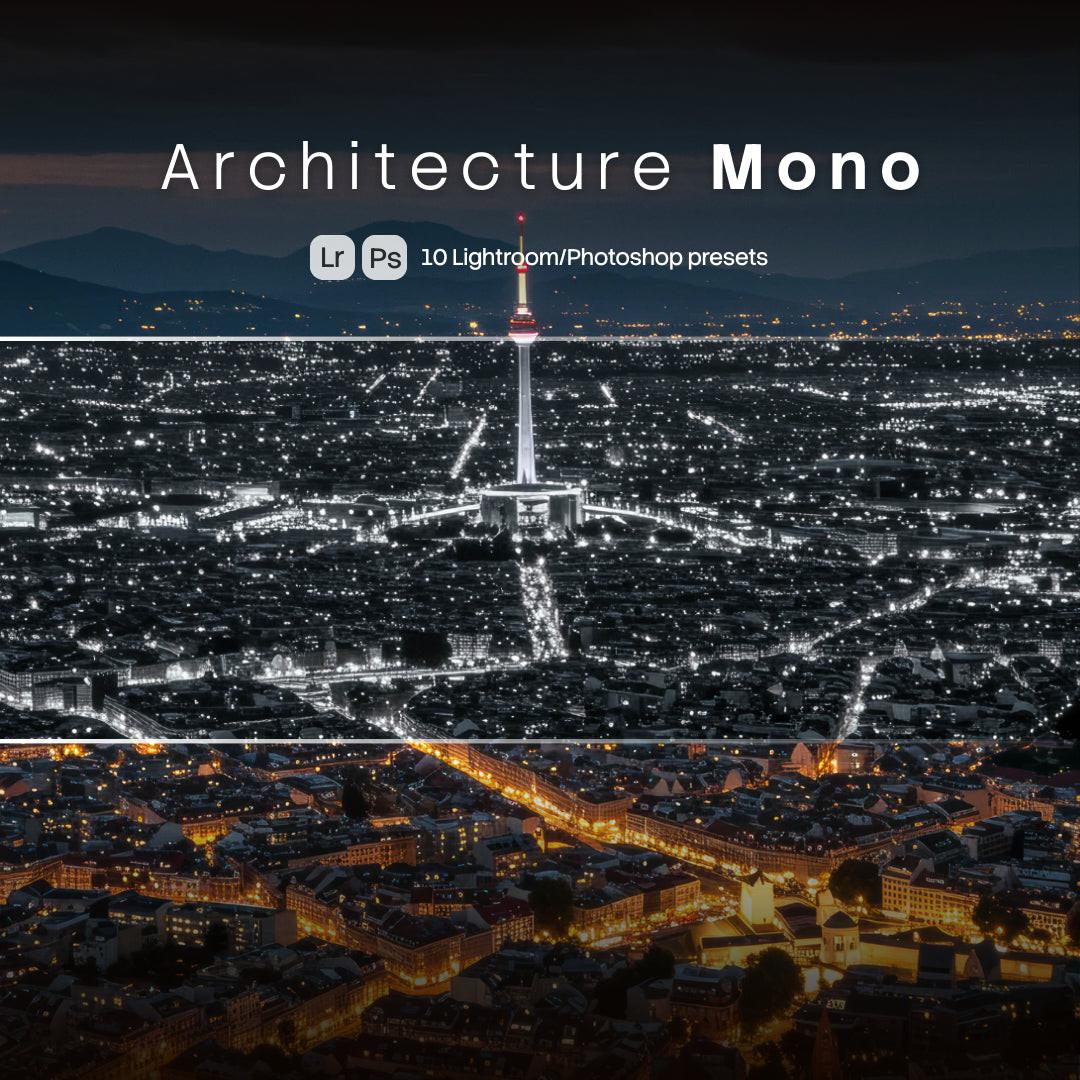 Architecture Mono Lightroom presets cover preview