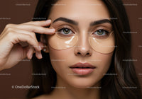 Close-up of a Woman with Brown Hair and Stylish Eye Makeup