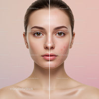 Close-Up of Young Woman with Clear and Acne-Prone Skin Showing Skin Improvement