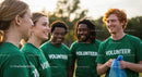 Smiling Volunteers Engaging in Community Service Outdoor Activity