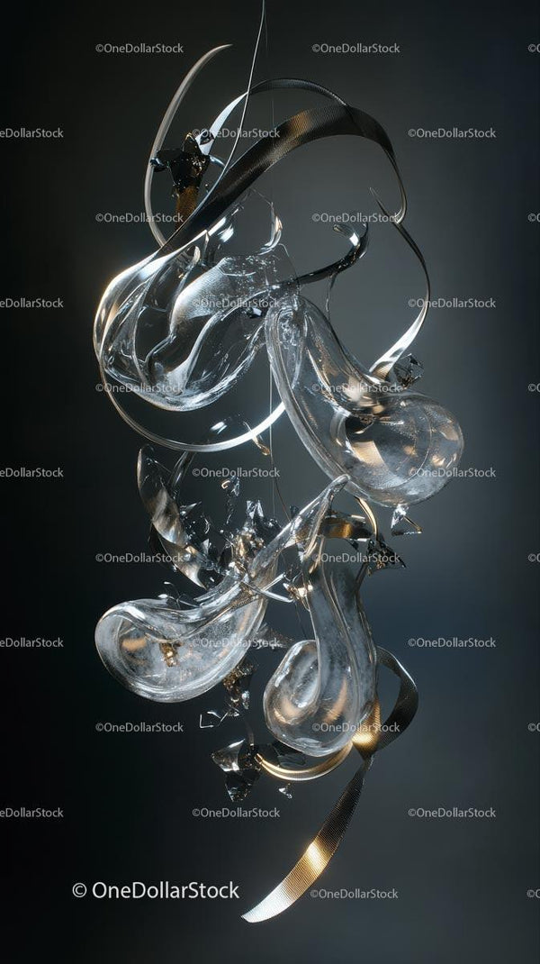 Abstract Glass Modern Sculpture with Intricate Curves