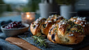 Blueberry Scones with Fruity Topping and Golden Crust
